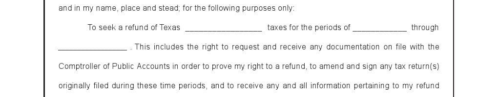 Texas Limited Power of Attorney Form